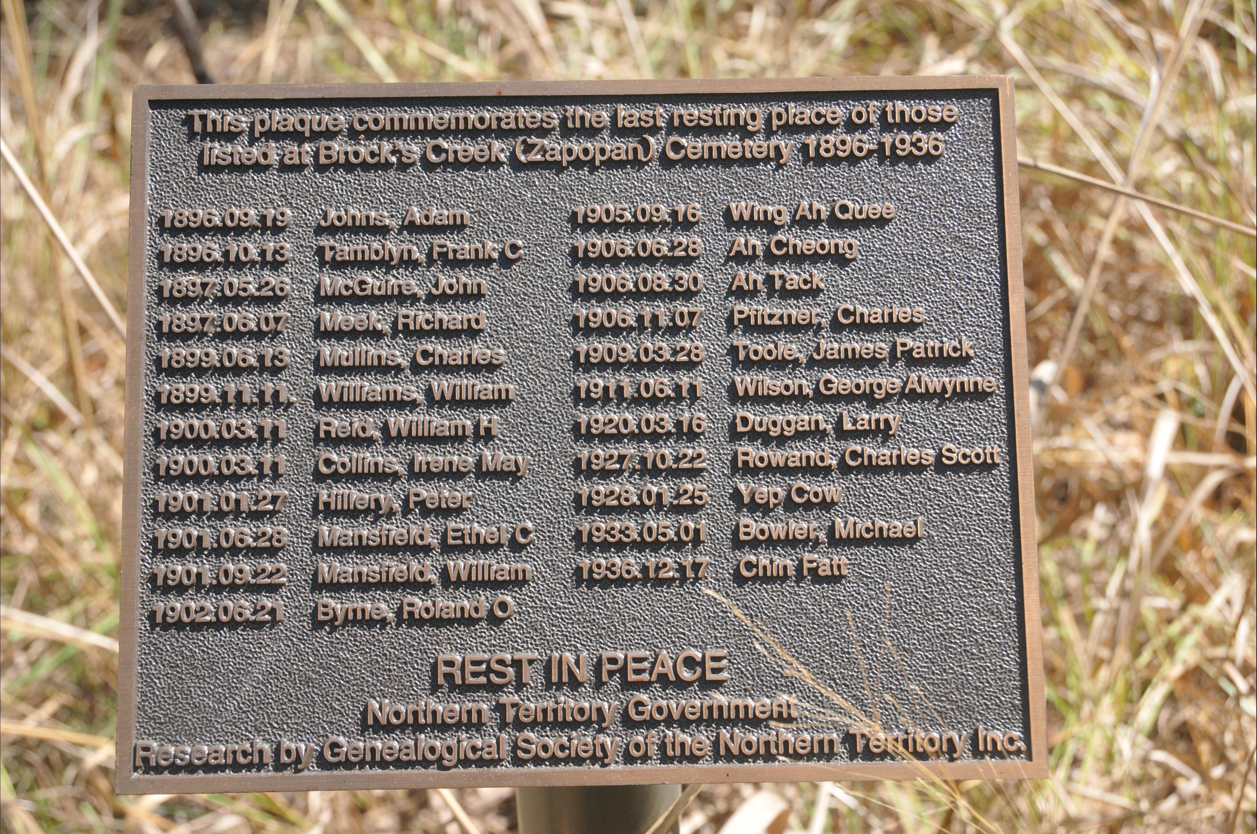 Brocks Creek Cemetery